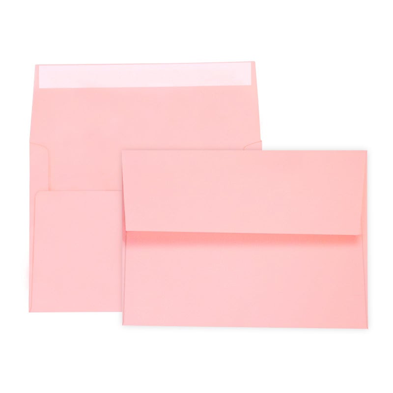 AZAZA 100 Pack A7 Pink Pastel Invitation 5x7 Envelopes - Self Seal, Square Flap,Perfect for Baby Shower, 5x7 Cards, Weddings, Birthday, Invitations, Graduation, 5.25 x 7.25 Inches (Rose Pink) - Image 1